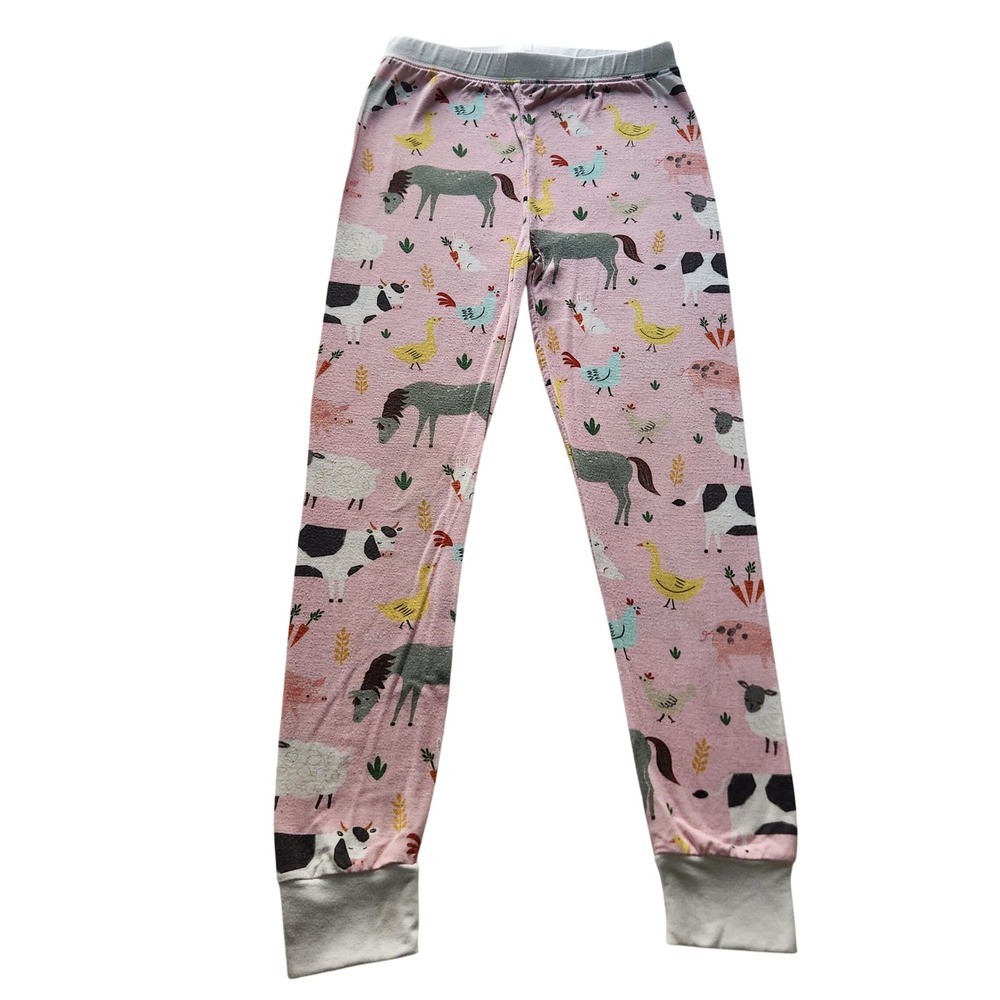 Little Sleepies Pink Farm Animal Bamboo Pajama Pants‎ Toddler 4T